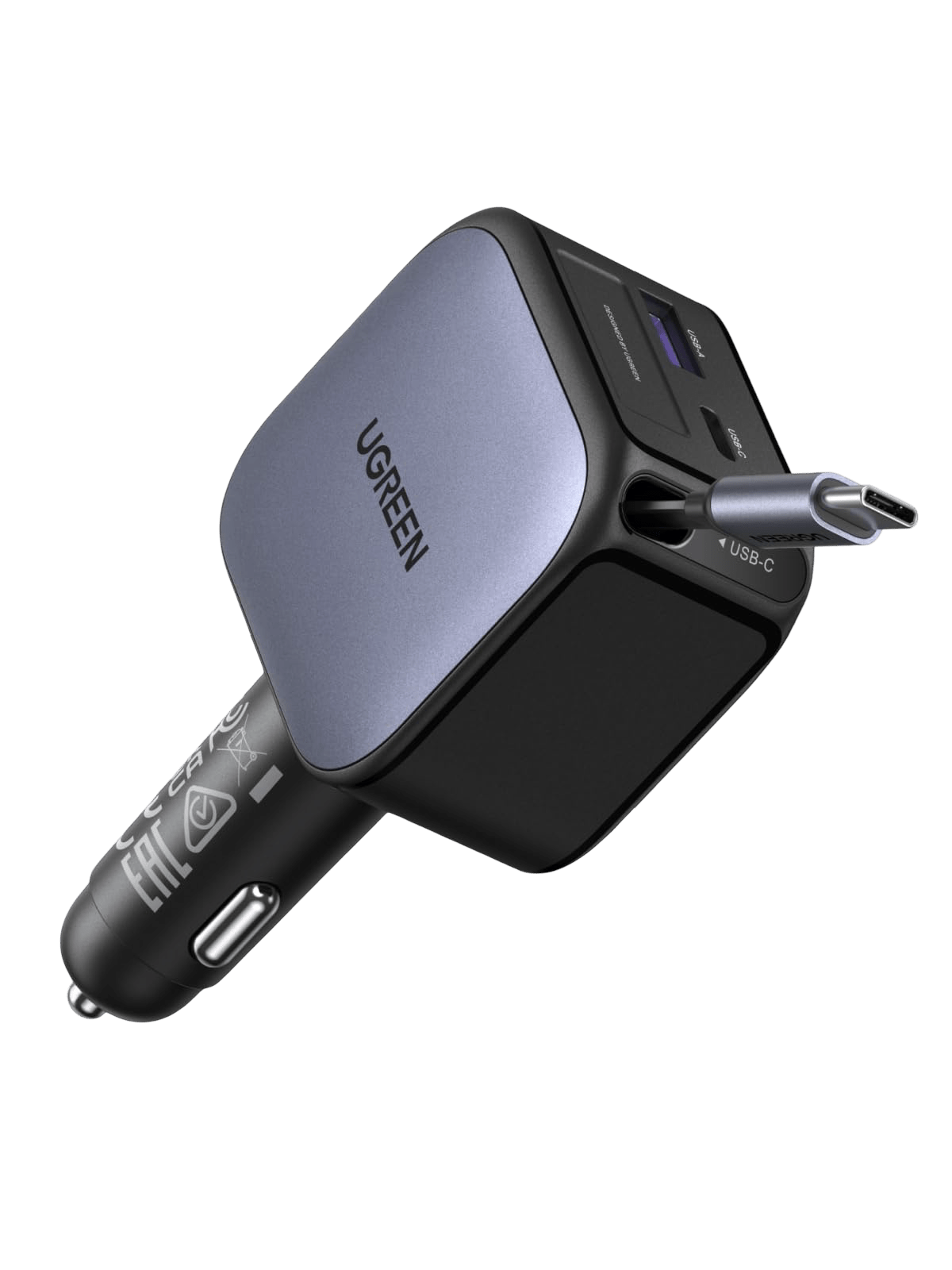 UGREEN-C Nexode Car Charger 90W with Retractable USB-C Cable | EC603 - Acc - متجر نصر