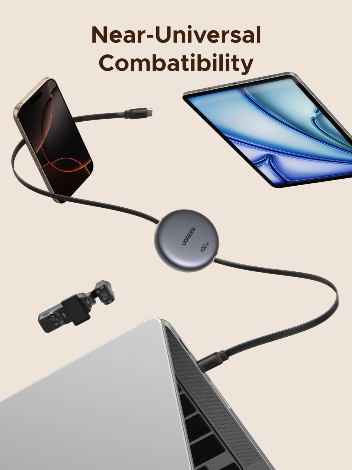 UGREEN-C Nexode Retractable USB-C to USB-C Cable 100W 1m | L531 - Acc - متجر نصر