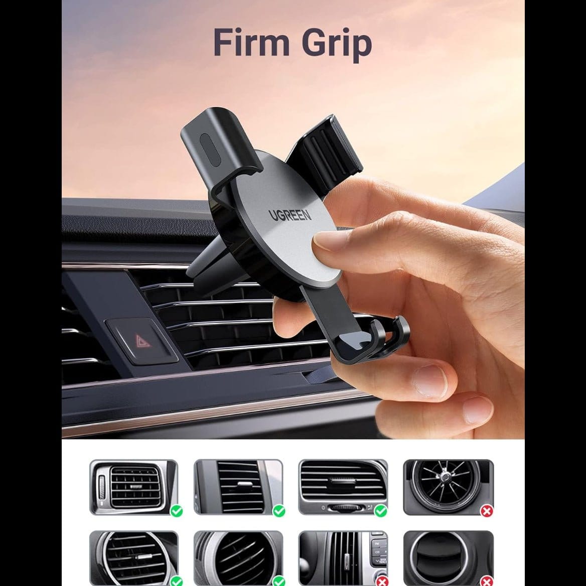 UGREEN Car Phone Holder Air Vent, Gravity Phone Mount Cradle Reliable Stable Hands-Free/40907 - متجر نصر