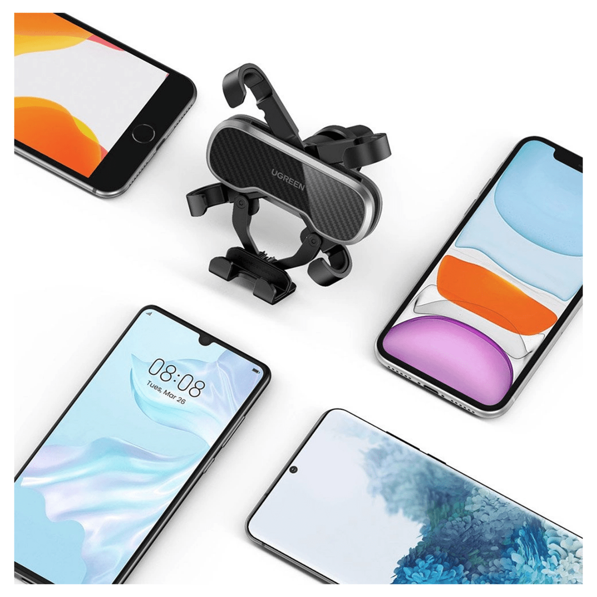 UGREEN Car Phone Mount Retractable Air Vent Gravity Cell Phone Holder Cradle with Hook /80871 - متجر نصر