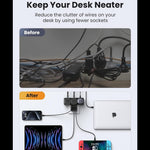 UGREEN Mobile Phone Accessories UGREEN DigiNest Power Strip (3 AC Outlets + 30W 2A1C) UK |15360