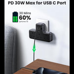 UGREEN Mobile Phone Accessories UGREEN DigiNest Power Strip (3 AC Outlets + 30W 2A1C) UK |15360