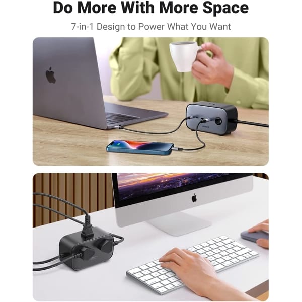 UGREEN DigiNest Pro Power Strip (2 AC Outlets+100W 3C1A) EU  USB C  GaN USB C Charger | 60167 - متجر نصر