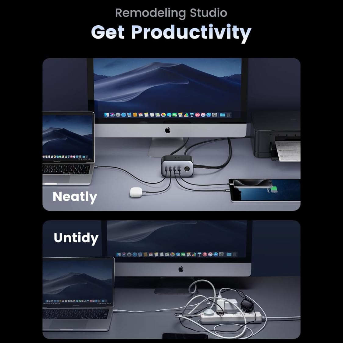 UGREEN DigiNest Pro Power Strip(2 AC Outlets +  100W  3C1A) UK | 60168 - متجر نصر