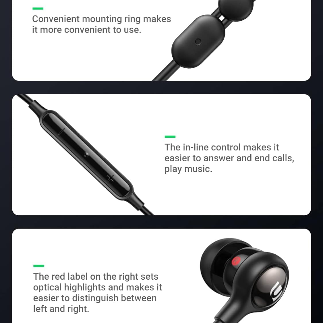UGREEN HiTune Earphones, In-Ear Wired Headphone with Stereo Audio Microphone | 30637 - متجر نصر