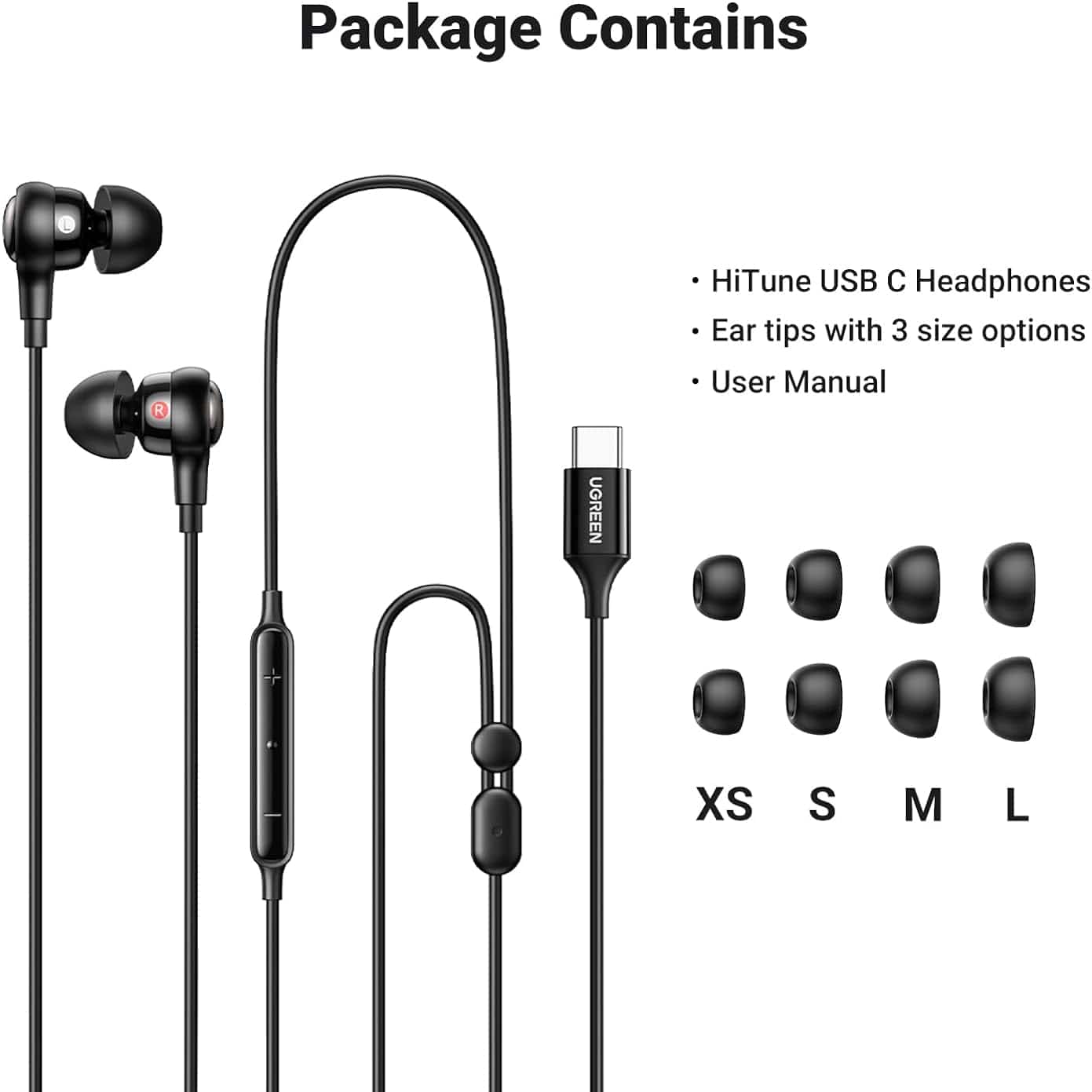 UGREEN HiTune Earphones, In-Ear Wired Headphone with Stereo Audio Microphone | 30638 - متجر نصر