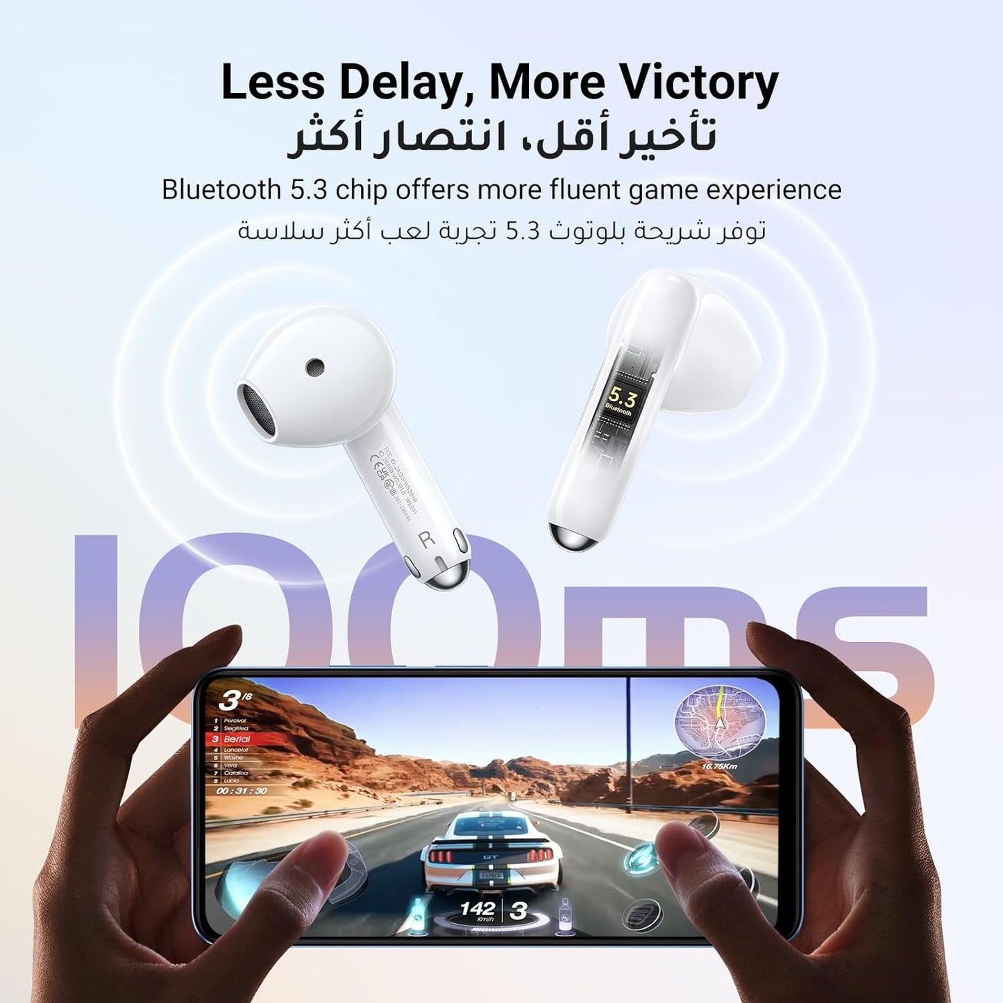 UGREEN  HiTune H5 True Wireless Earbuds White | 15612 - متجر نصر