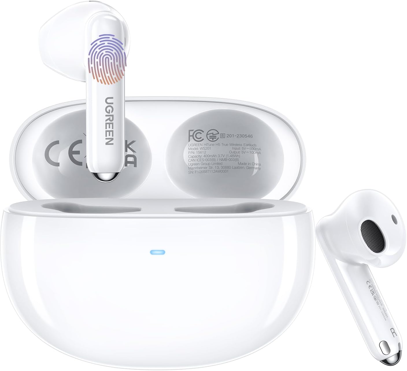 UGREEN  HiTune H5 True Wireless Earbuds White | 15612 - متجر نصر