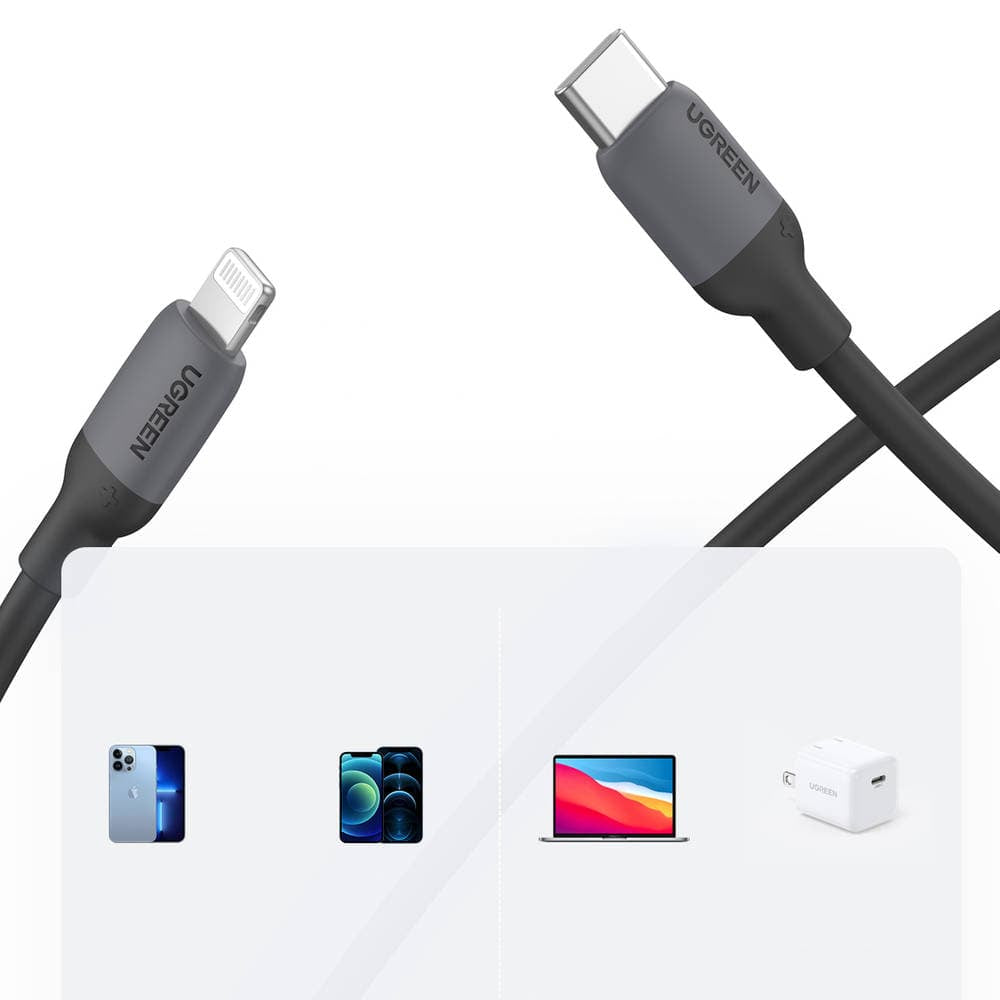 كابل شحن UGREEN Lightning إلى USB-C PD بطول 1 متر / 20304-20313-60625-20308 - متجر نصر
