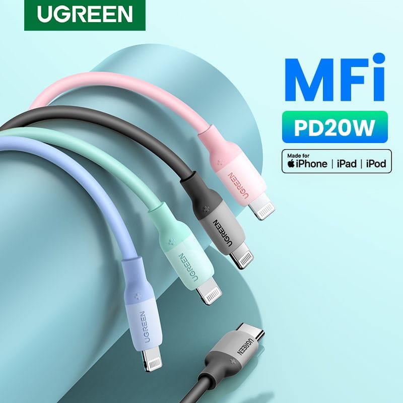 كابل شحن UGREEN Lightning إلى USB-C PD بطول 1 متر / 20304-20313-60625-20308 - متجر نصر