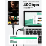 UGREEN Mobile Phone Accessories UGREEN Thunderbolt 4 Cable [Intel Certified], 100W USB C to USB C Charger Cable Fast Charging / 30389
