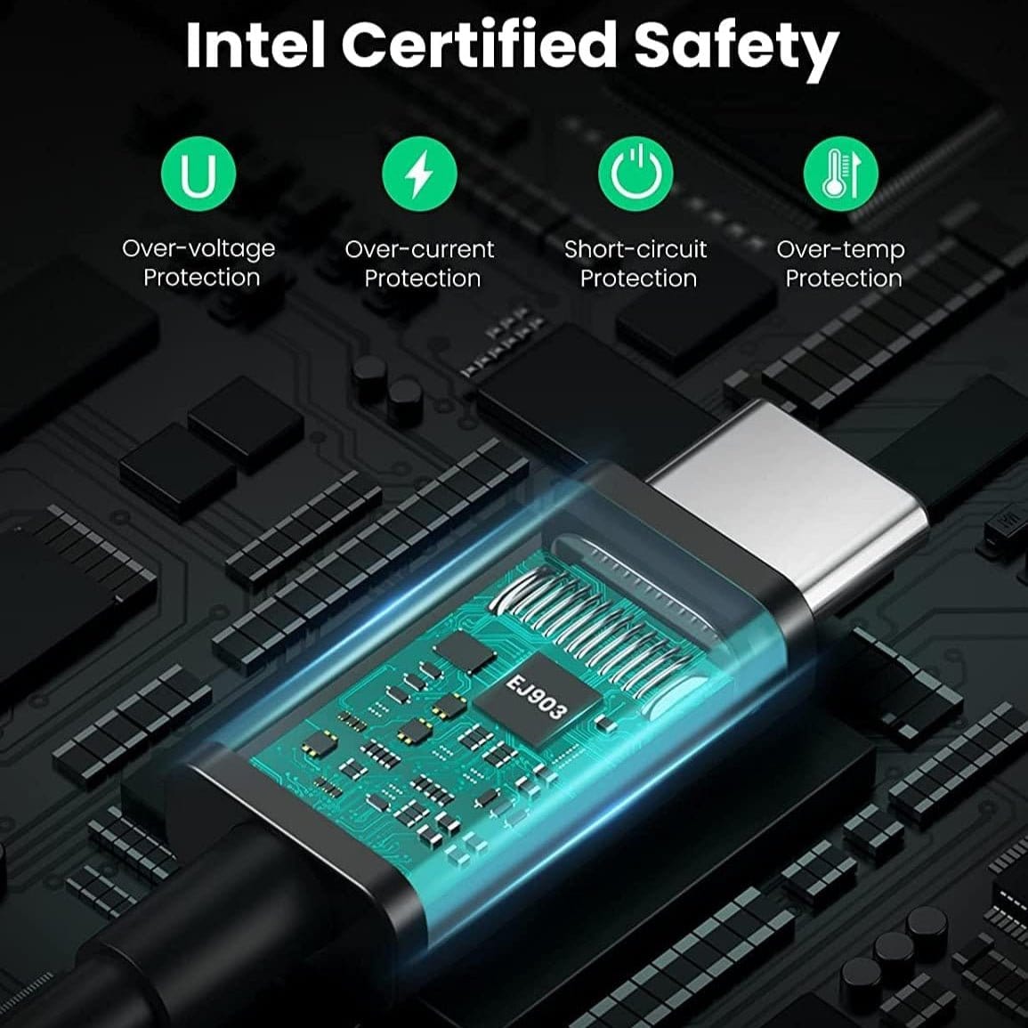 UGREEN Thunderbolt 4 Cable [Intel Certified], 100W USB C to USB C Charger Cable Fast Charging / 30389 - متجر نصر