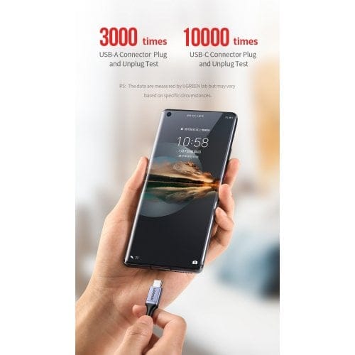 كيبل يوجرين USB 2.0 إلى تايب سي 6 أمبير من سبائك الألومنيوم 1 متر (أحمر) | 20527 - متجر نصر