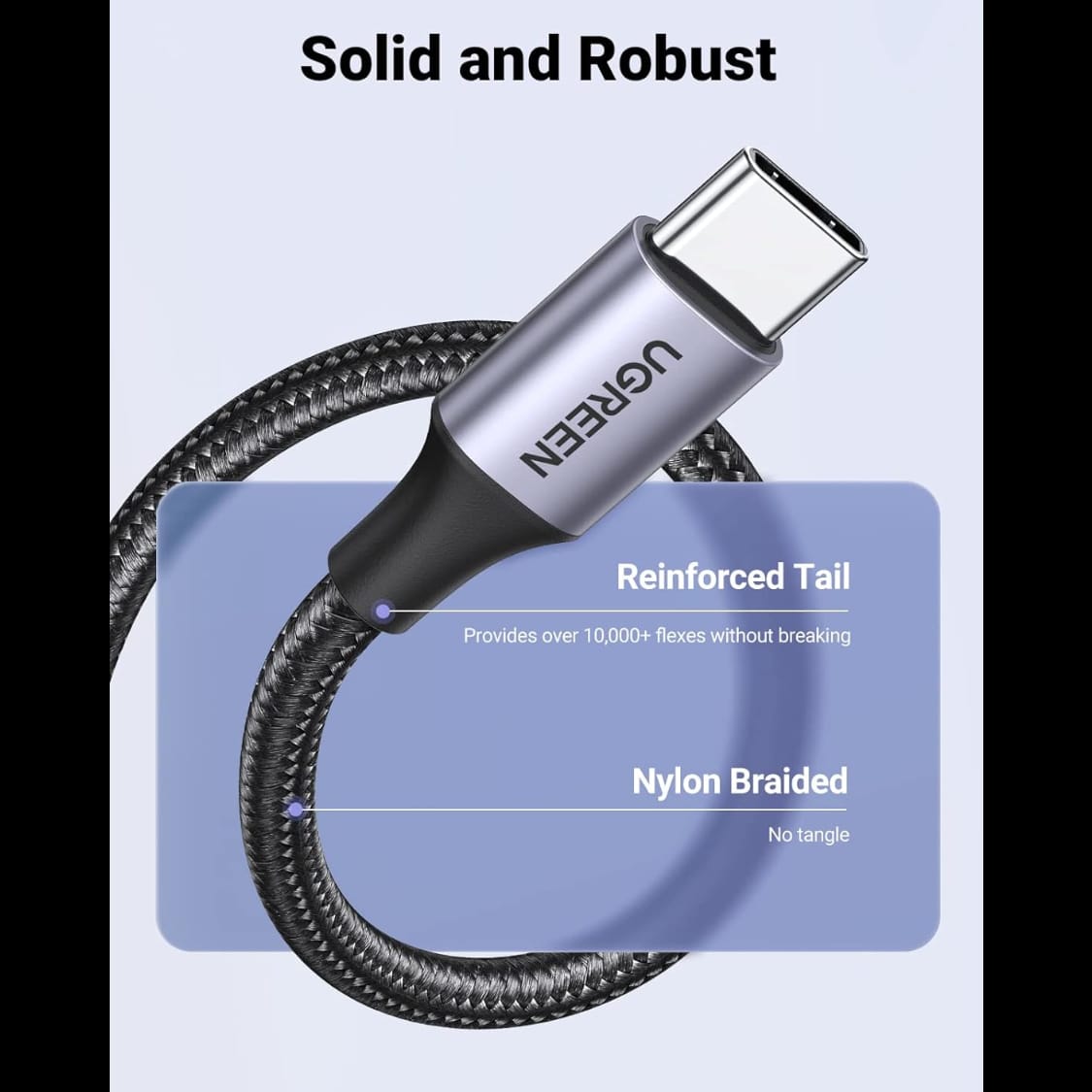 UGREEN USB A to C Quick Charging Cable (Black) | US288 - متجر نصر