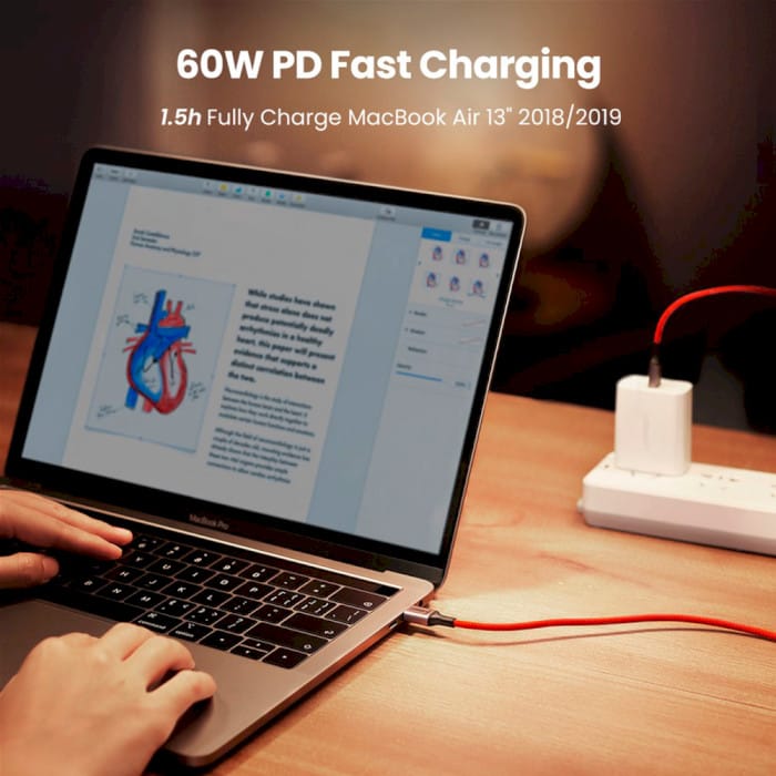 كابل بيانات Ugreen USB-C 2.0 ذكر إلى USB-C 2.0 ذكر 3 أمبير 1 متر | 60186 - متجر نصر