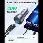 UGREEN Mobile Phone Accessories Ugreen USB C 40W PPS Aluminum Alloy iPhone Fast Car Charger | 70594