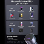 UGREEN Mobile Phone Accessories UGREEN USB-C PD+USB-A QC (30+22.5W) Fast Car Charger Grey |60980