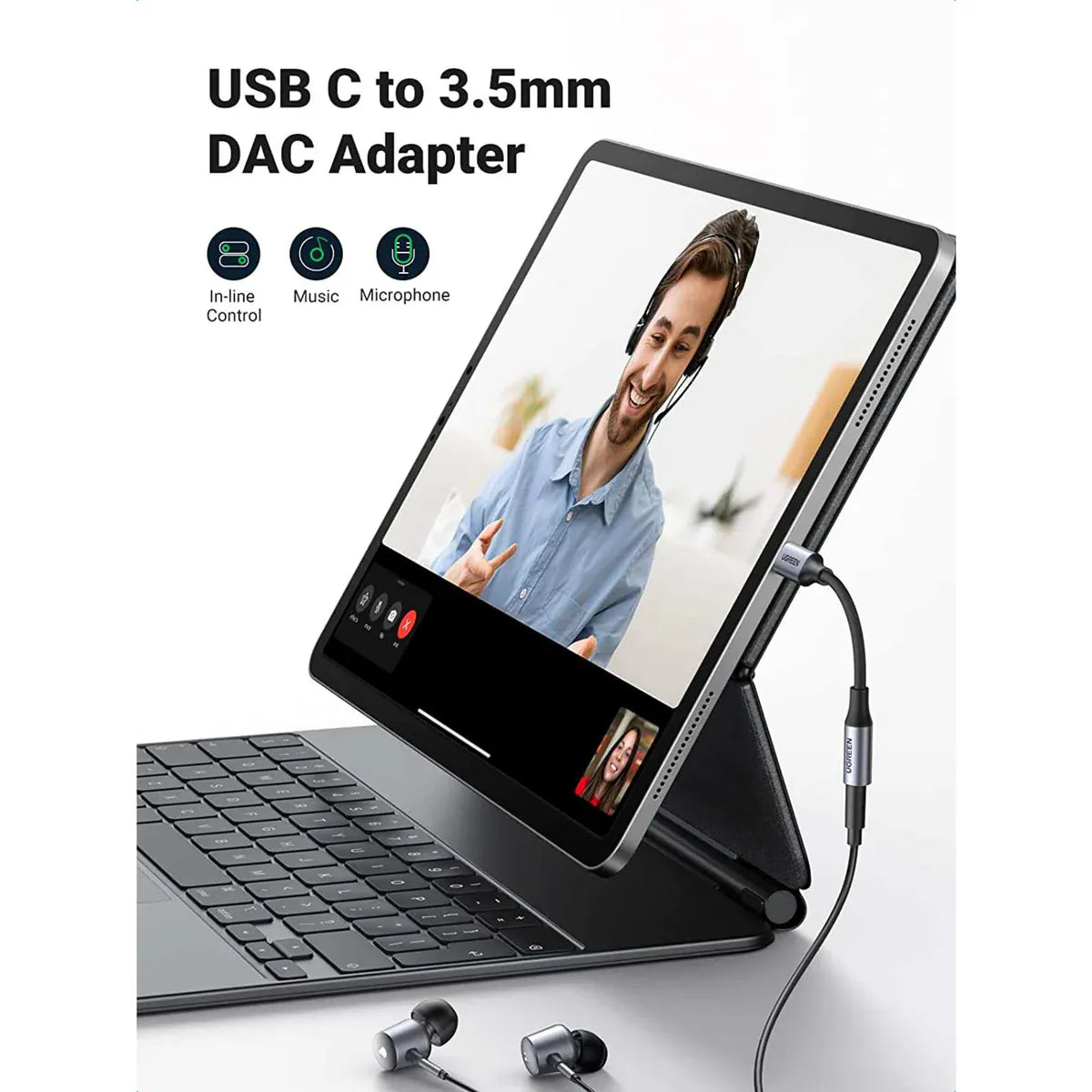 محول صوت USB C إلى 3.5 ملم من UGREEN مع DAC ومضخم صوت للسماعات نوع C | 80154 - متجر نصر