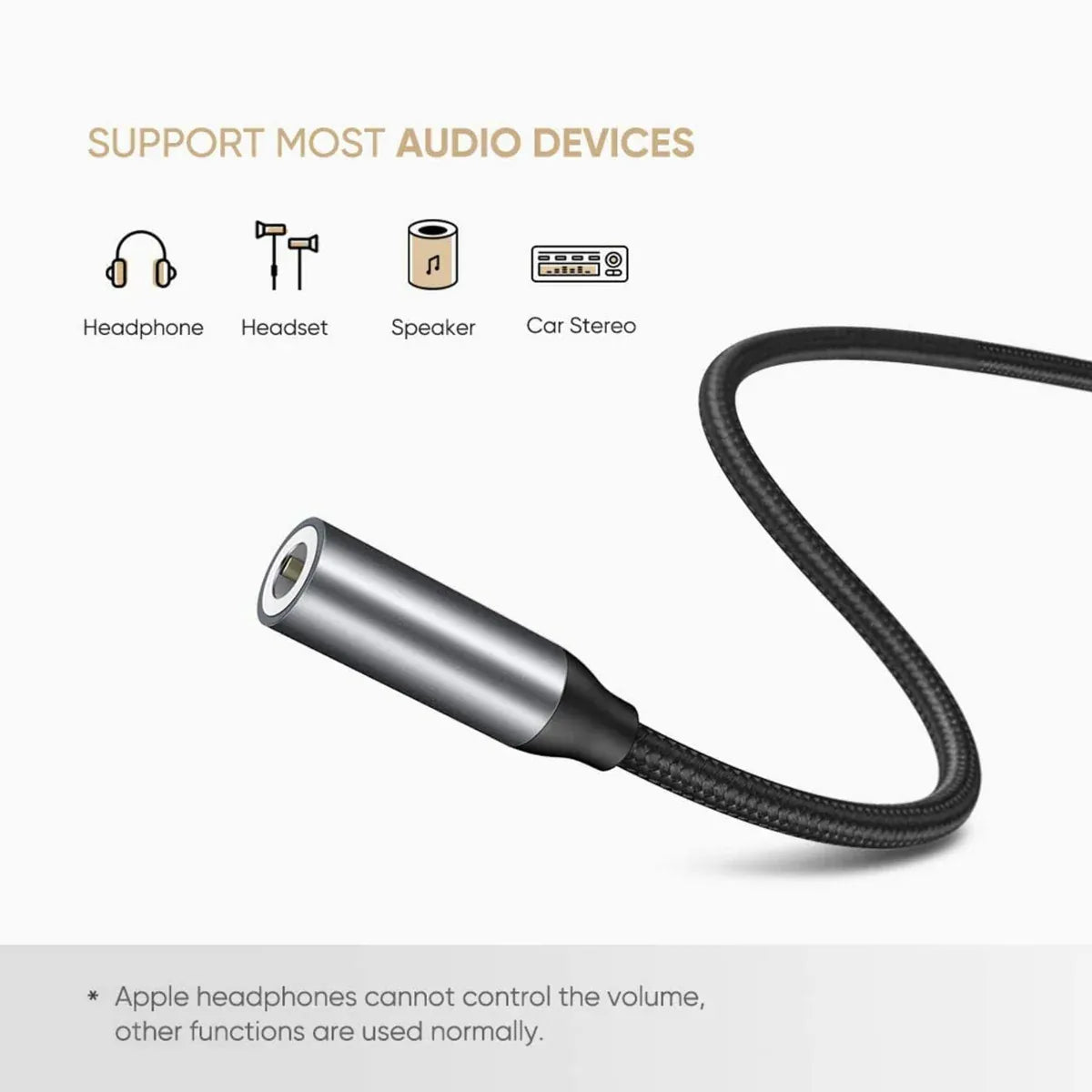 محول صوت USB C إلى 3.5 ملم من UGREEN مع DAC ومضخم صوت للسماعات نوع C | 80154 - متجر نصر