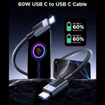 UGREEN Mobile Phone Accessories UGREEN USB-C to USB-C 60W Fast Charging Braided Cable 3A Max (Space Gray) /L524