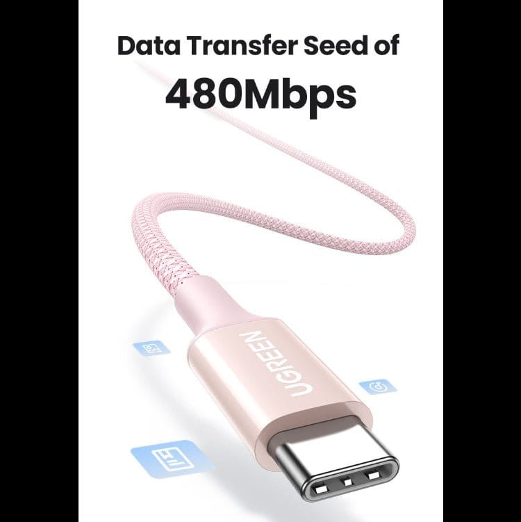 UGREEN USB-C to USB-C PD Fast Charging Braided Cable 5A Max /Multicolor/ L502 - متجر نصر