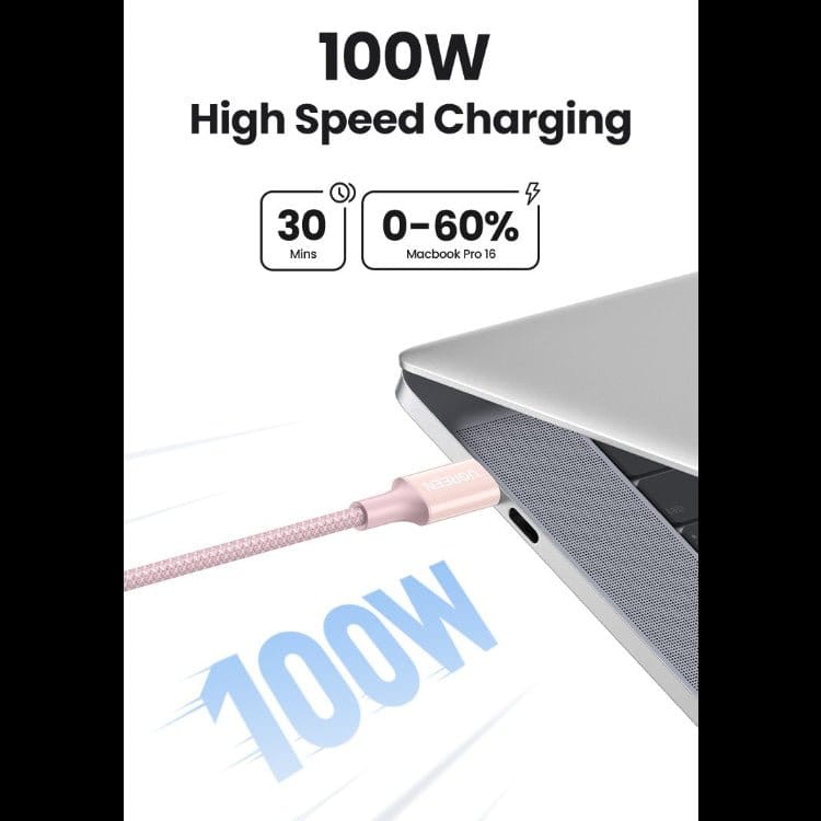 UGREEN USB-C to USB-C PD Fast Charging Braided Cable 5A Max /Multicolor/ L502 - متجر نصر