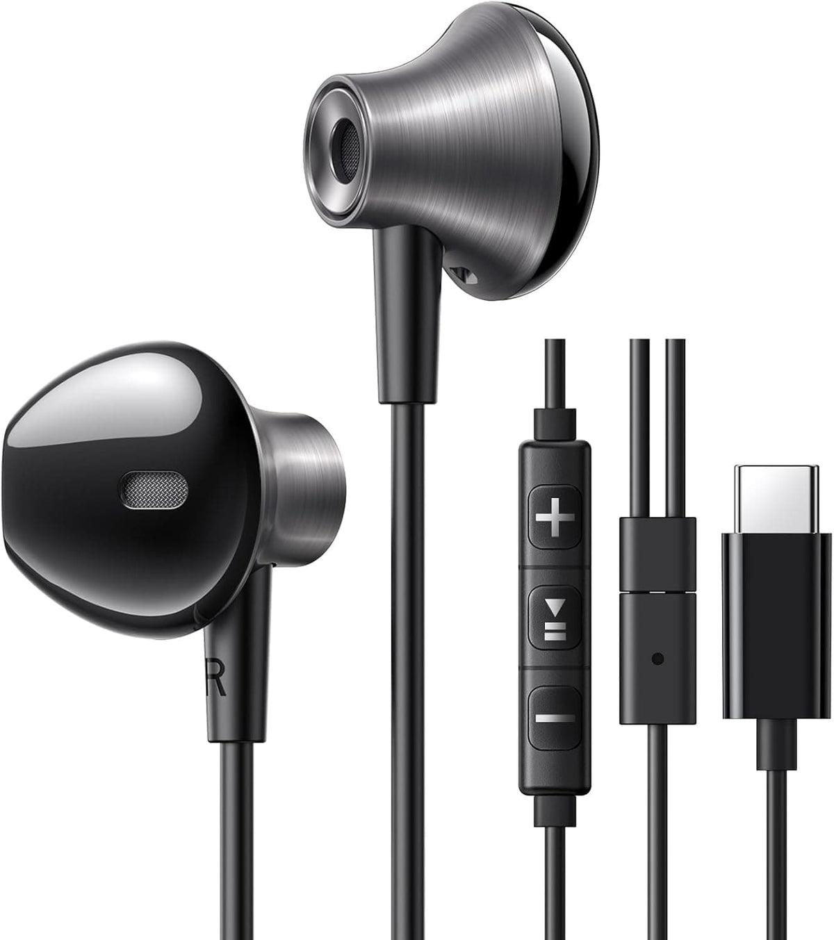 UGREEN-C Wired Earphones with Mic (3.5mm / USB-C) | EP106 - Acc - متجر نصر