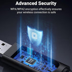 UGREEN Networks UGREEN AC650 USB WiFi Adapter for PC Desktop 6dBi Antenna / 90339
