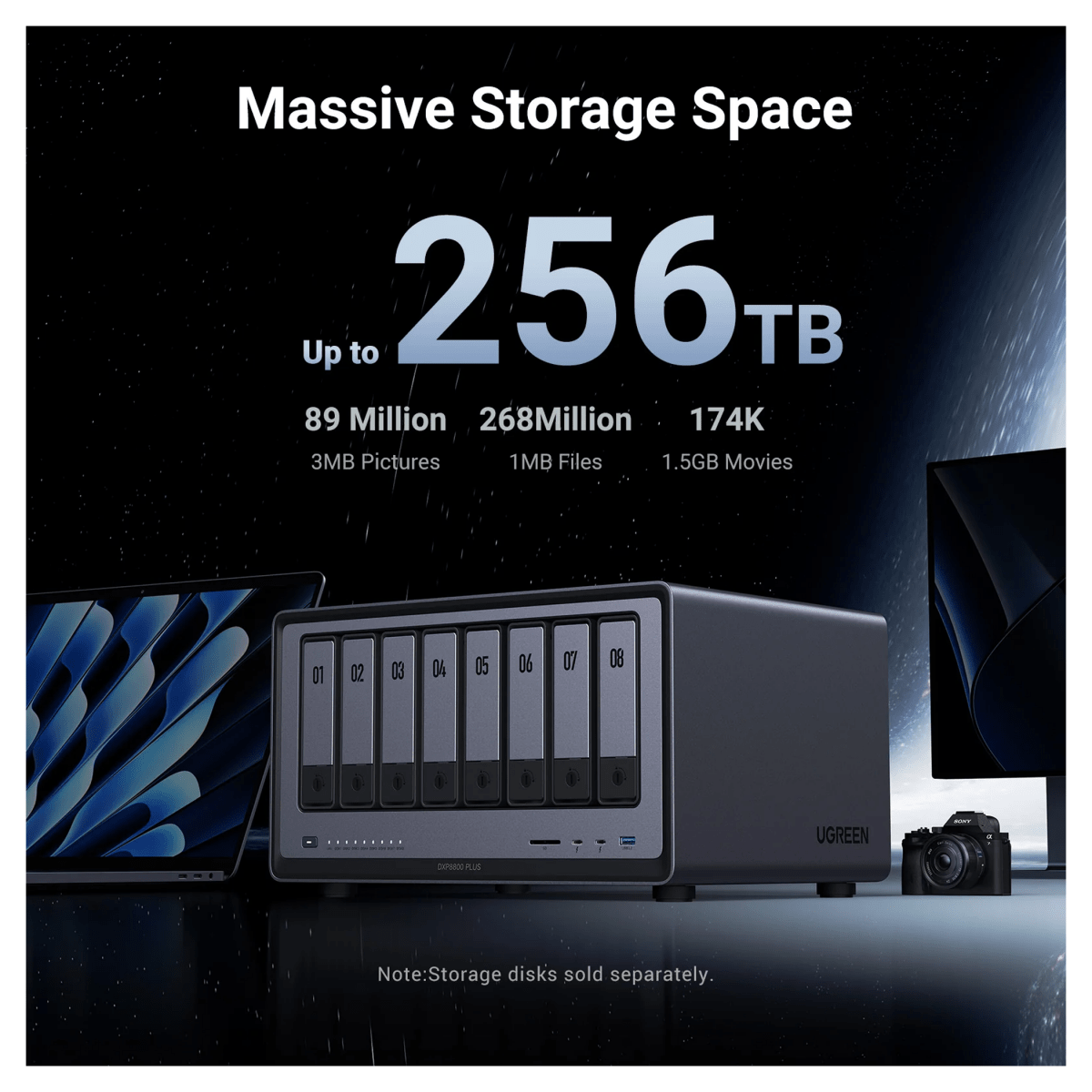 وحدة تخزين UGREEN المتصلة بالشبكة DXP8800 Plus (بدون أقراص) EU / 35127 - متجر نصر