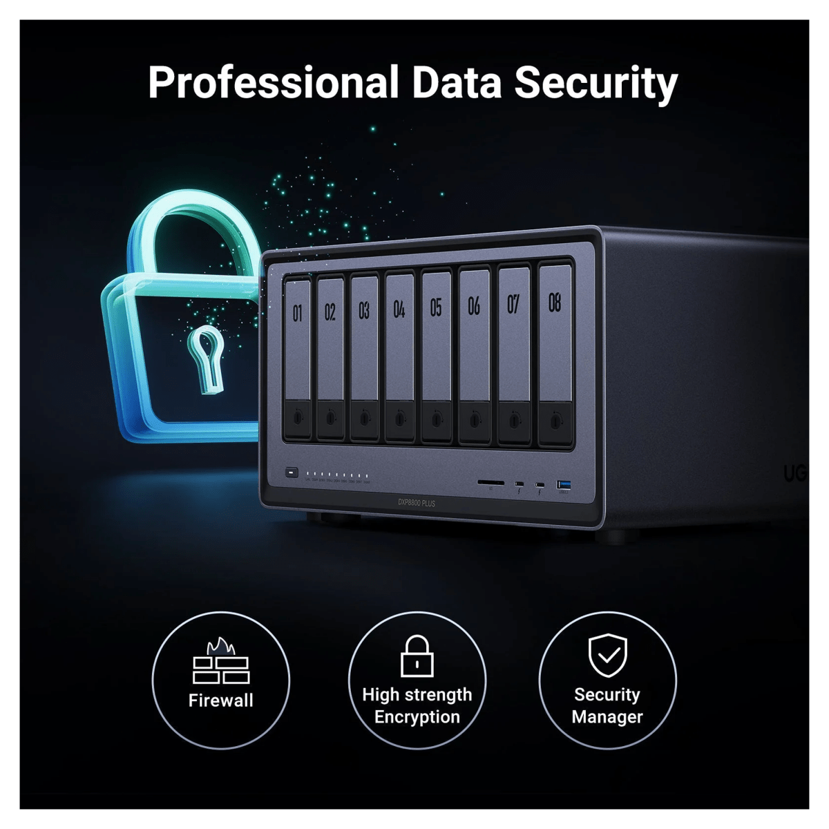 وحدة تخزين UGREEN المتصلة بالشبكة DXP8800 Plus (بدون أقراص) EU / 35127 - متجر نصر