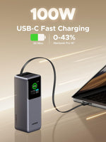 UGREEN Mobile Phone Accessories Gray #55987B UGREEN-C Nexode Power Bank 20000mAh 165W with Retractable USB-C Cable Gray | PB726 - Acc