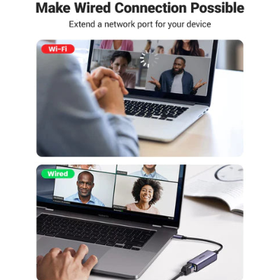 UGREEN USB Type C to 10/100/1000M Ethernet Adapter (Space Gray) |50737 متجر نصر