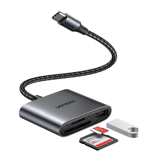 UGREEN USB-C to SD/TF + USB 2.0 Memory Card Reader | 80798 متجر نصر