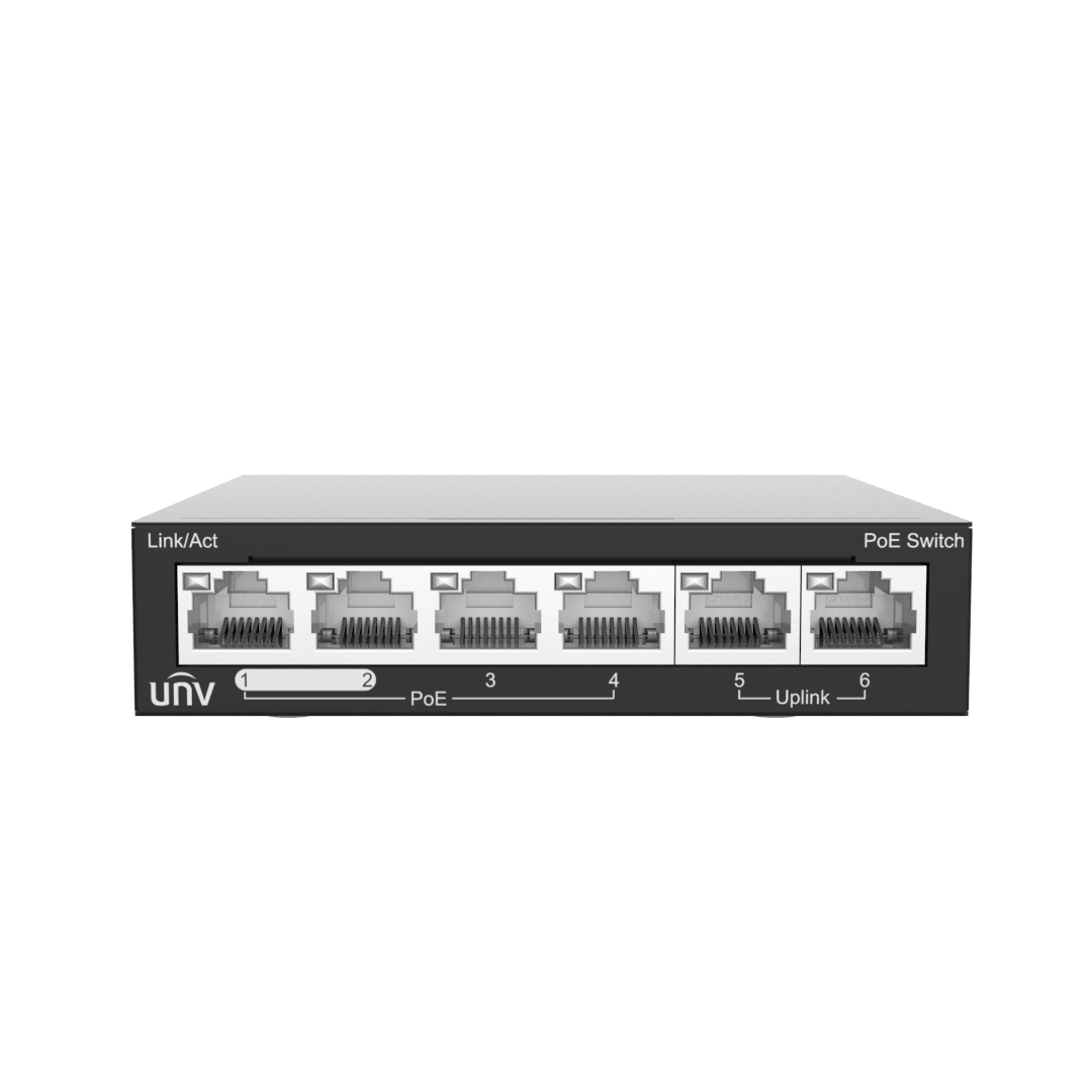 POE سويتش بيانات و طاقة 6 منفذ | UniView.NSW2020-6T-POE-IN - متجر نصر