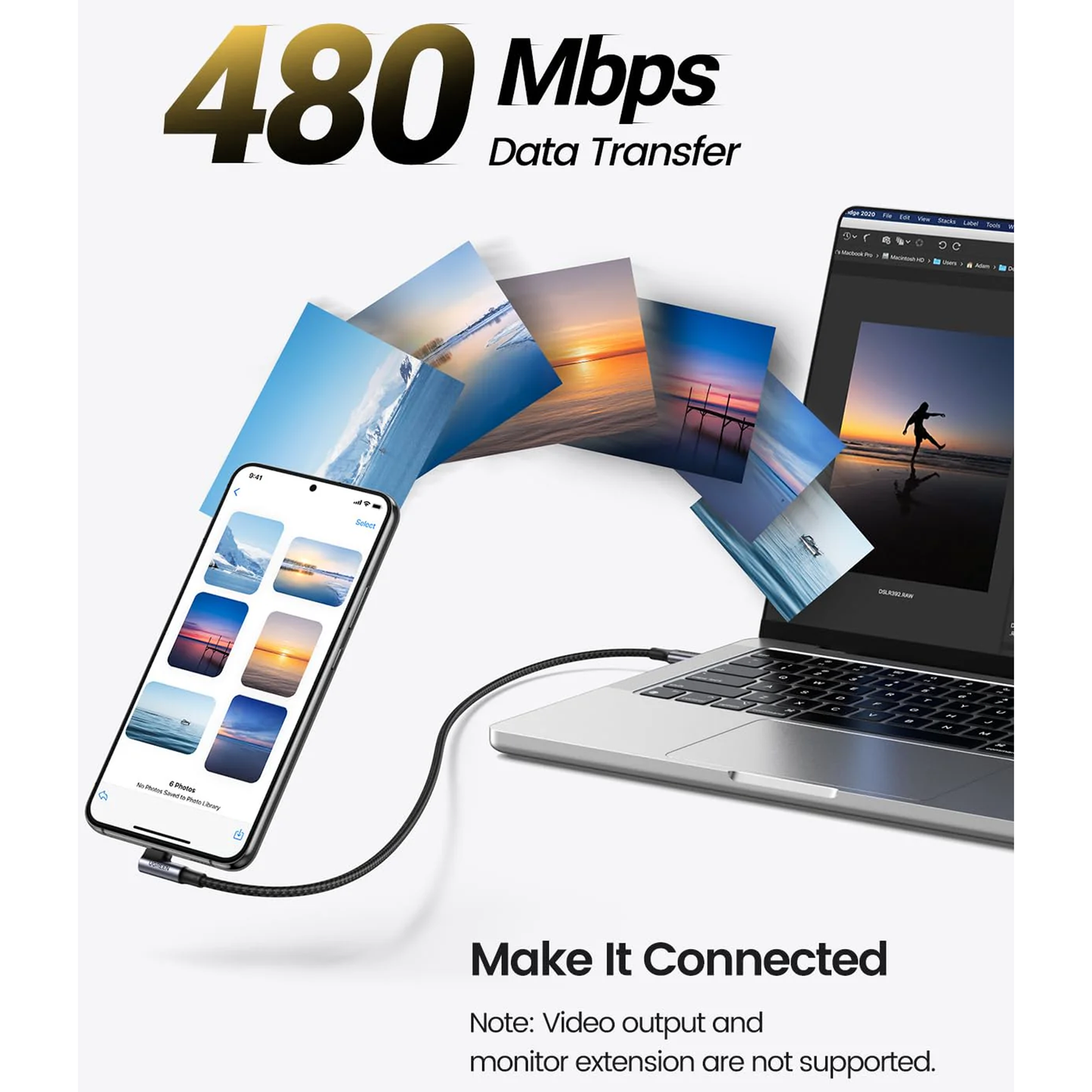 UGREEN 100W Right Angle USB C to USB C Fast Charging Cable / US334 متجر نصر