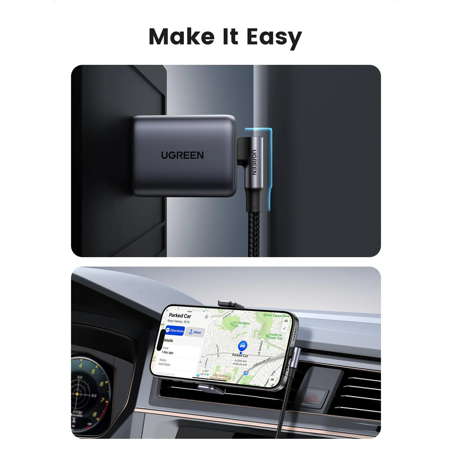 UGREEN 100W Right Angle USB C to USB C Fast Charging Cable / US334 متجر نصر