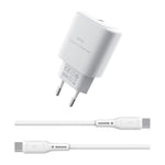 WiWU Essen 30W GaN USB-C Fast Wall Charger, Single Port, EU Plug White | Wi-G008