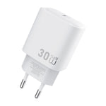 WiWU Essen 30W GaN USB-C Fast Wall Charger, Single Port, EU Plug White | Wi-G008