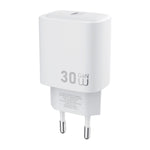 WiWU Essen 30W GaN USB-C Fast Wall Charger, Single Port, EU Plug White | Wi-G008
