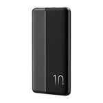 WiWU Essen 10000mAh Slim Power Bank, 2x USB-A Output, USB-C Input, 5V 2A, LED Indicator Black | Wi-P078