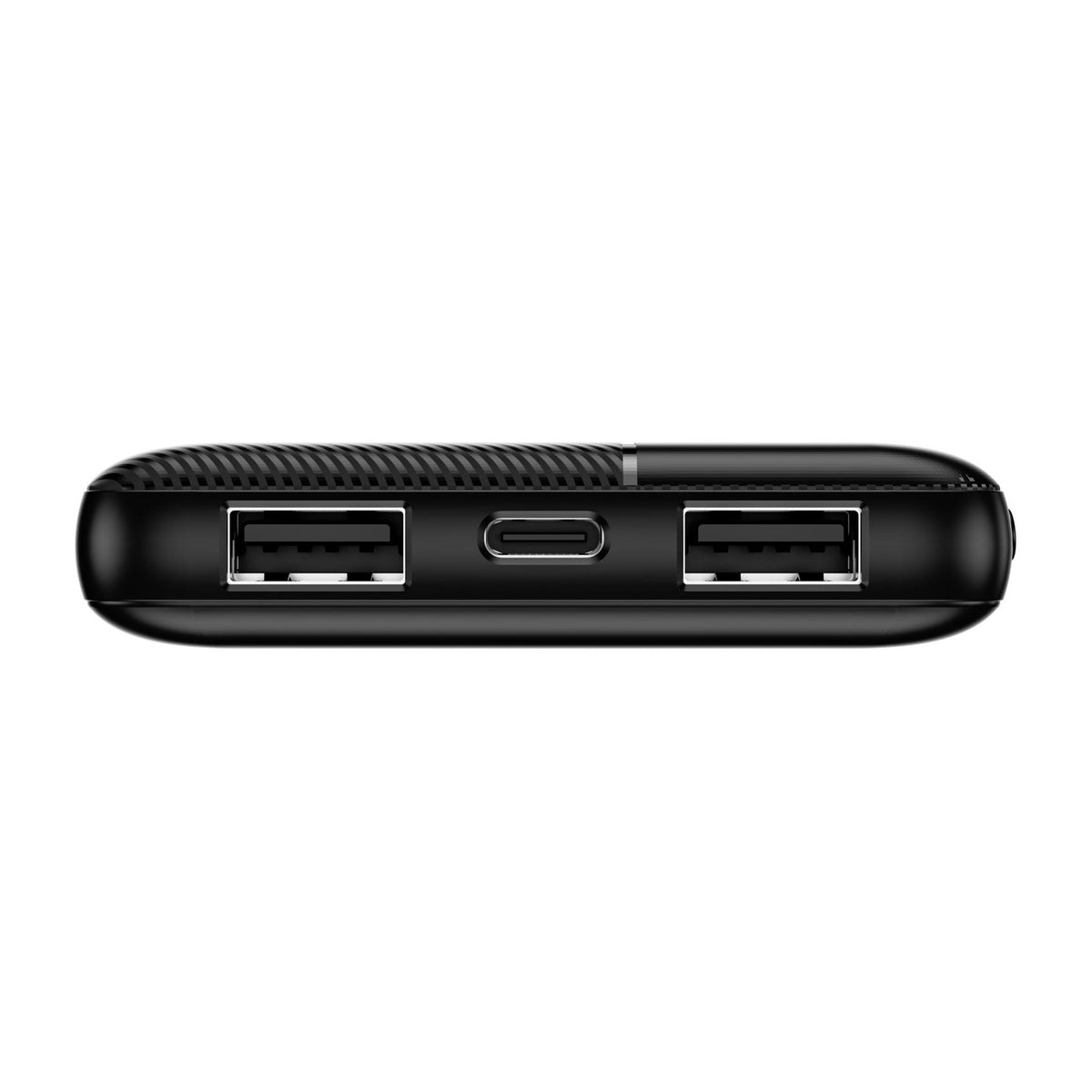 باور بانك WiWU Essen نحيف بسعة 10000mAh، منفذا إخراج 2x USB-A، إدخال USB-C، 5V 2A، مؤشر LED، أسود | Wi-P078 - متجر نصر