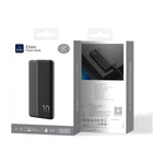 WiWU Essen 10000mAh Slim Power Bank, 2x USB-A Output, USB-C Input, 5V 2A, LED Indicator Black | Wi-P078