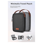 WiWU Accessories Wiwu Minimal Tech Pouch, Compact Polyester & Genuine Leather Organizer Bag