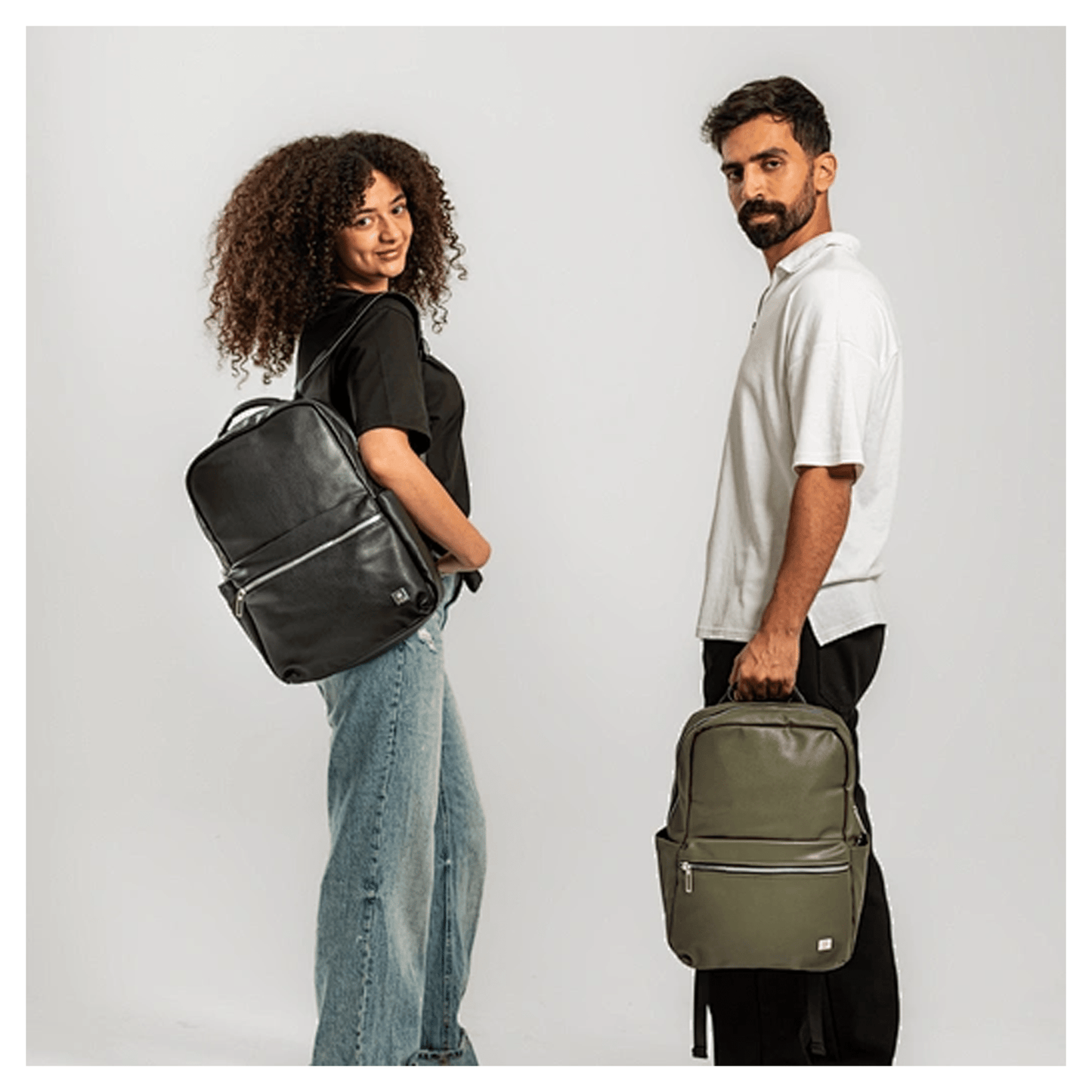 WIWU Osun Backpack PU leather with front pocket& Laptop | Multicolor - متجر نصر