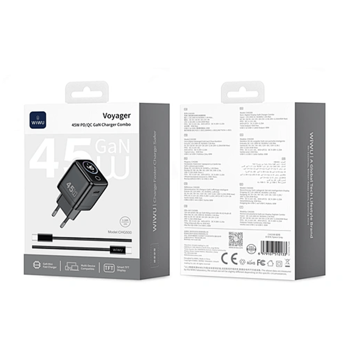 WiWU Voyager 45W PD/QC GaN Charger Combo | CHG500 - متجر نصر