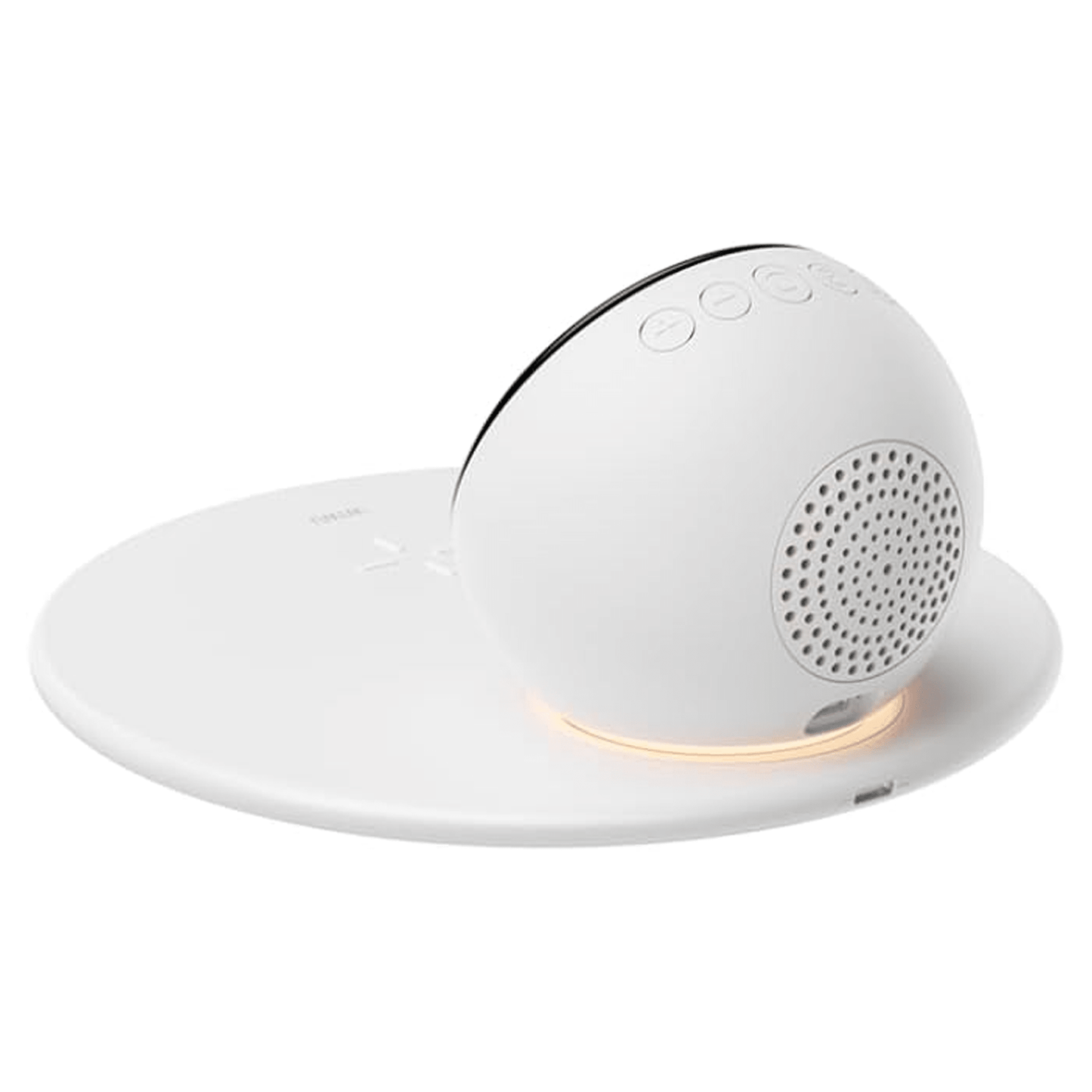 WIWU Wi-W017 15W Wireless Charger With Digital Alarm Clock And Bluetooth Speaker - White - متجر نصر