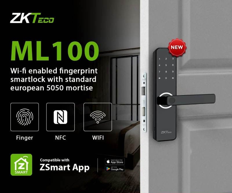 قفل ذكي ببصمة الإصبع من ZKTeco / ML100 - متجر نصر